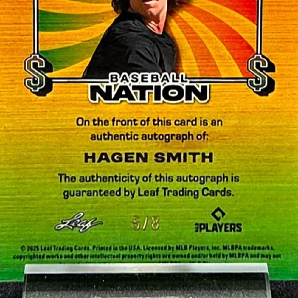 2025 Hagen Smith 5/8 Auto Bonus Baby Chicago White Sox Top Prospect